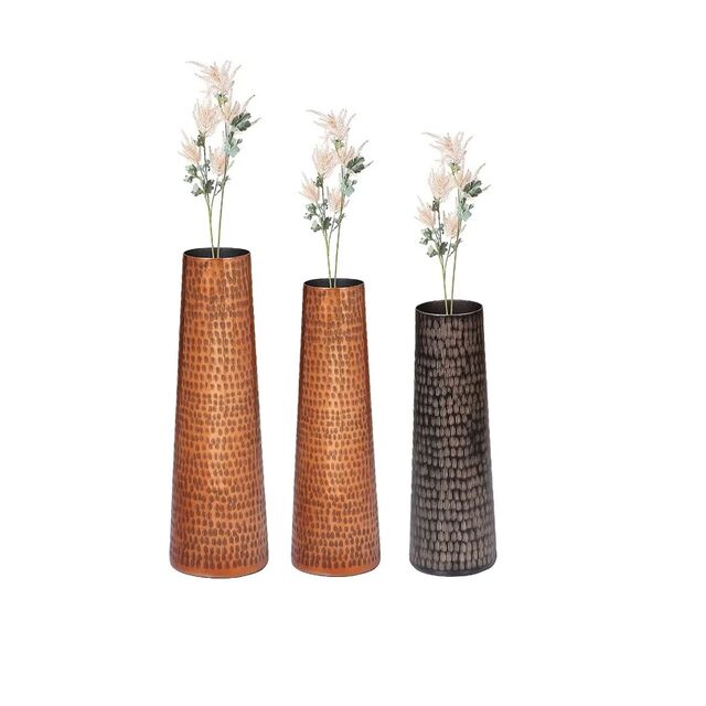 Jarrón de Aluminio, Jarrón de Flores, Jarrón de Hierro, Jarrón de Metal, Jarrón - Talla L: 17.15x13.97x49.53 cm - Talla S: 12.7x12.07x40.64 cm