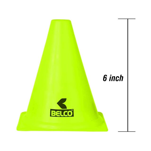 BELCO SPORTS 6 Zoll PVC-Hütchen 6er-Pack, 20 Platzmarkierungen Agility-Kombinationen (Mehrfarbig)