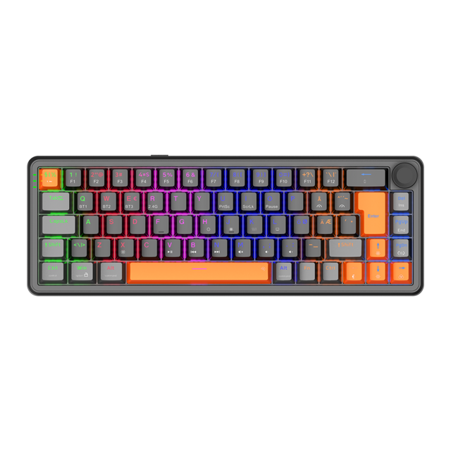 Clavier Mécanique 66% Full Black 2025, Plaque en Aluminium, Touches à Double Injection, Taux d'Interrogation 8KHz RT 0.02mm, Éclairage RGB