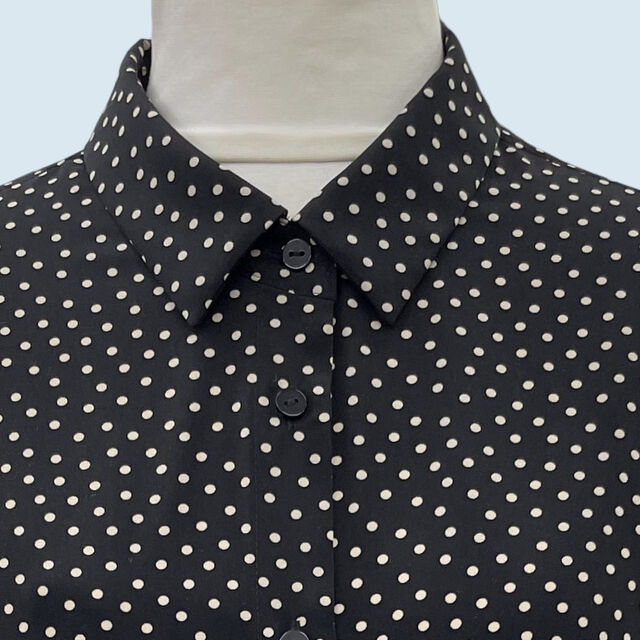 OEM Bluse mit Polka Dots, Knopfleiste und langen Ärmeln - Damenbluse im Relaxed Fit für Smart Casual und Berufskleidung