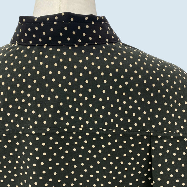 OEM Bluse mit Polka Dots, Knopfleiste und langen Ärmeln - Damenbluse im Relaxed Fit für Smart Casual und Berufskleidung