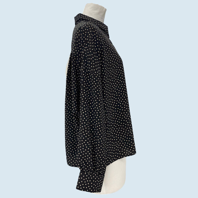 OEM Bluse mit Polka Dots, Knopfleiste und langen Ärmeln - Damenbluse im Relaxed Fit für Smart Casual und Berufskleidung