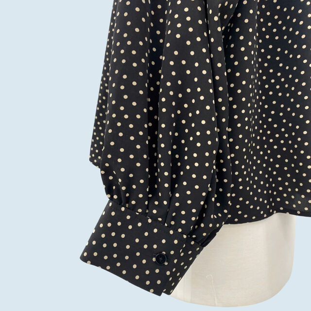 OEM Bluse mit Polka Dots, Knopfleiste und langen Ärmeln - Damenbluse im Relaxed Fit für Smart Casual und Berufskleidung