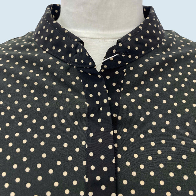 OEM Bluse mit Polka Dots, Knopfleiste und langen Ärmeln - Damenbluse im Relaxed Fit für Smart Casual und Berufskleidung