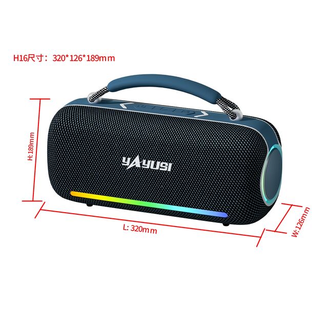 Haut-parleur de fête extérieur avec subwoofer 100W à grand pavillon, enceintes Bluetooth, basses de haute qualité, lecteur audio portable puissant H16