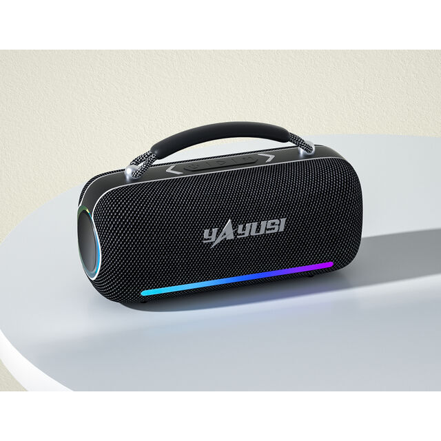 Haut-parleur de fête extérieur avec subwoofer 100W à grand pavillon, enceintes Bluetooth, basses de haute qualité, lecteur audio portable puissant H16