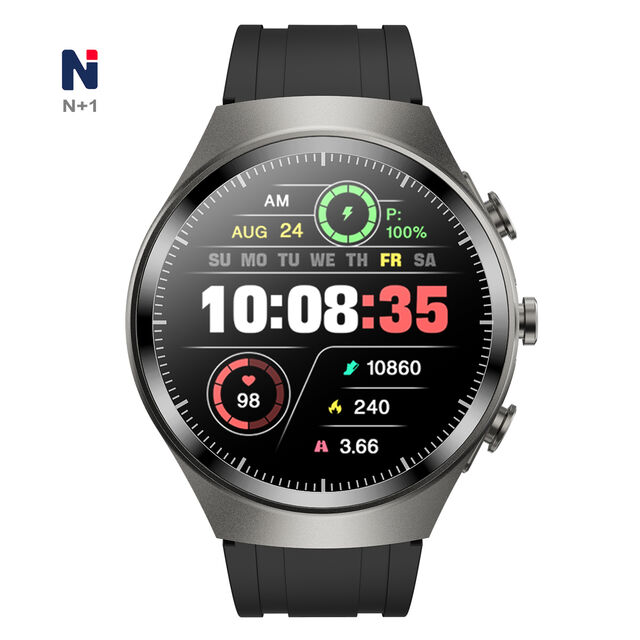 NMS05 أحدث ساعة ذكية مع سماعات أذن بلوتوث - شاشة AMOLED، تتبع الصحة، مقاومة للماء، لمحبي الرياضة والموسيقى