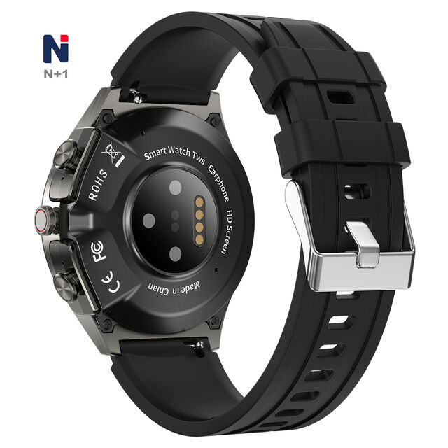 NMS05 أحدث ساعة ذكية مع سماعات أذن بلوتوث - شاشة AMOLED، تتبع الصحة، مقاومة للماء، لمحبي الرياضة والموسيقى