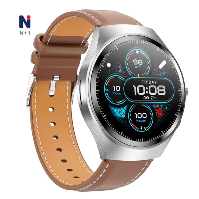 NMS05 أحدث ساعة ذكية مع سماعات أذن بلوتوث - شاشة AMOLED، تتبع الصحة، مقاومة للماء، لمحبي الرياضة والموسيقى