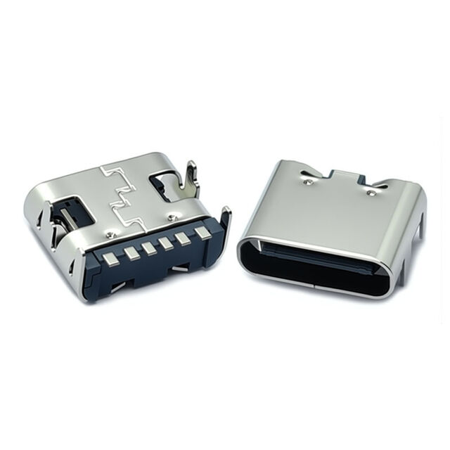 Fabricant OEM Prix de gros Connecteur d'embase USB-C 6Pin Connecteur USB Type C SMT Horizontal pour carte PCB