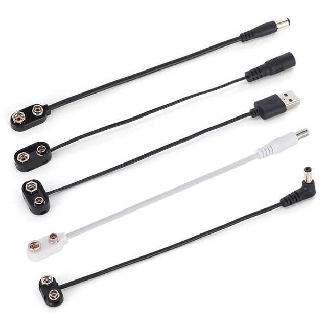 Connecteur de Clip de Batterie 9V Personnalisé vers Câble d'Alimentation avec Jack DC Mâle 5521 pour Cartes Arduino