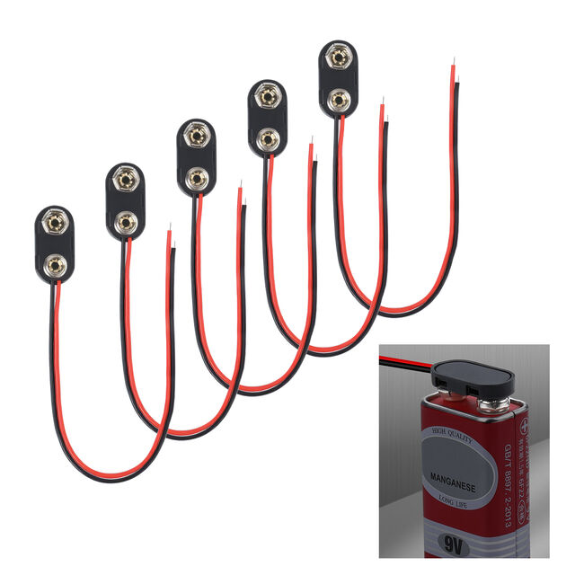Connecteur de Clip de Batterie 9V Personnalisé vers Câble d'Alimentation avec Jack DC Mâle 5521 pour Cartes Arduino