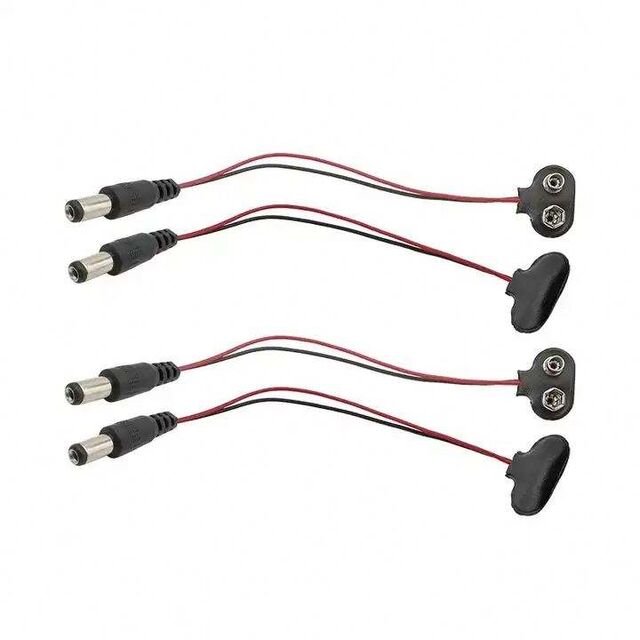 Connecteur de Clip de Batterie 9V Personnalisé vers Câble d'Alimentation avec Jack DC Mâle 5521 pour Cartes Arduino