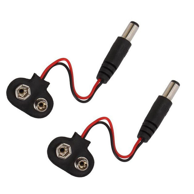 Connecteur de Clip de Batterie 9V Personnalisé vers Câble d'Alimentation avec Jack DC Mâle 5521 pour Cartes Arduino