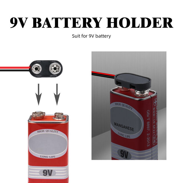 Connecteur de Clip de Batterie 9V Personnalisé vers Câble d'Alimentation avec Jack DC Mâle 5521 pour Cartes Arduino