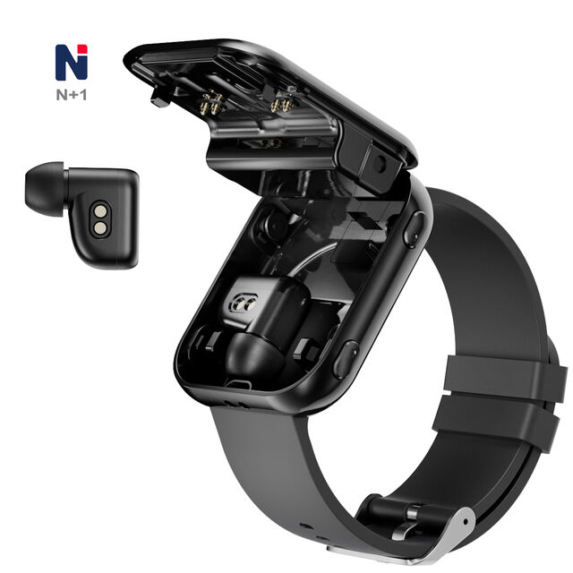 ساعة ذكية NYG10 بتصميم قلاب، مقاومة للماء IP67، سماعات أذن TWS - ساعة ذكية فعالة من حيث التكلفة