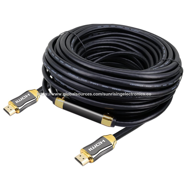 Kabel HDMI 2.1 Kualitas Ultra Tinggi, Casing Seng Krom Hitam dengan Label Sertifikasi Ultra untuk HDTV, Monitor, PlayStation, dll.