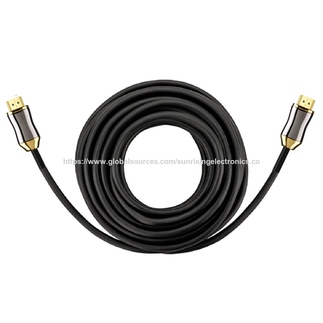 Kabel HDMI 2.1 Kualitas Ultra Tinggi, Casing Seng Krom Hitam dengan Label Sertifikasi Ultra untuk HDTV, Monitor, PlayStation, dll.