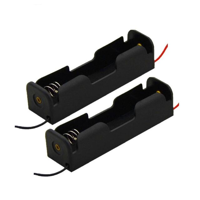 Portapilas 18650 de 3 celdas con conector CC, portapilas 18650 con conector CC de 2,1 mm/2,5 mm, material de contacto de latón para aplicaciones de alimentación