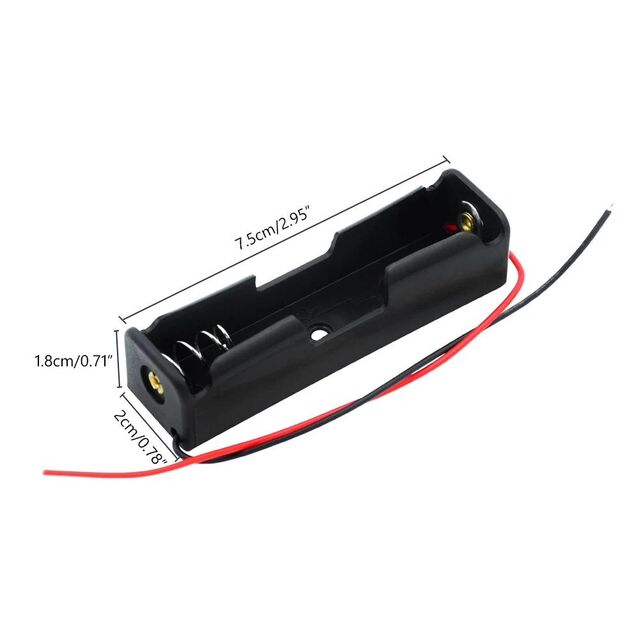 Portapilas 18650 de 3 celdas con conector CC, portapilas 18650 con conector CC de 2,1 mm/2,5 mm, material de contacto de latón para aplicaciones de alimentación