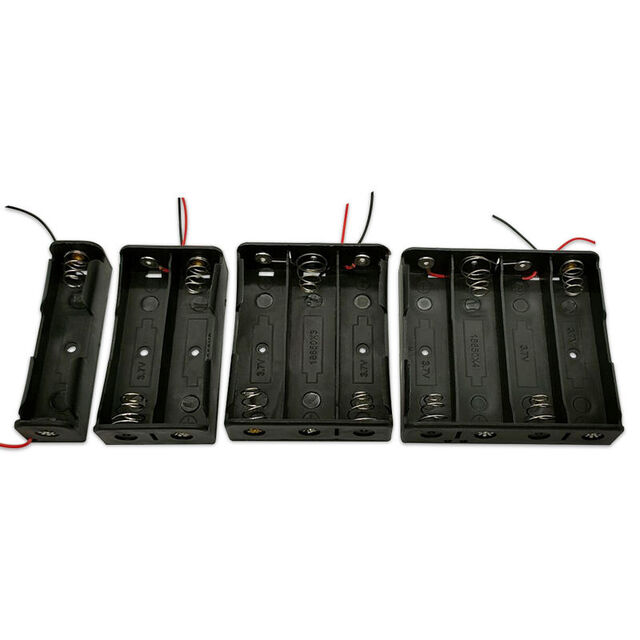 Portapilas 18650 de 3 celdas con conector CC, portapilas 18650 con conector CC de 2,1 mm/2,5 mm, material de contacto de latón para aplicaciones de alimentación