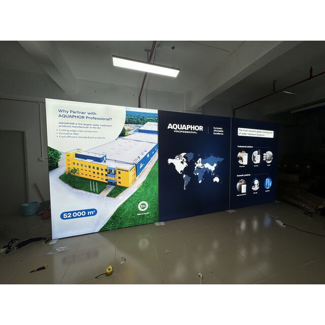 شاشات عرض معارض جدار نسيج SEG LED 3x3 متر، تصميم معياري، تركيب بدون أدوات في عشر دقائق