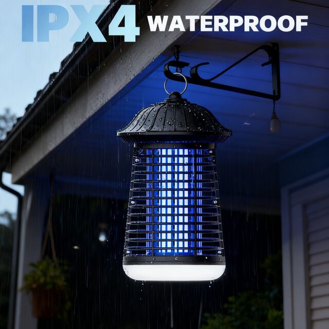 Lâmpada elétrica mata-mosquitos, UV à prova d'água IPX4, lâmpada elétrica física mata-mosquitos de plugue direto de 15W