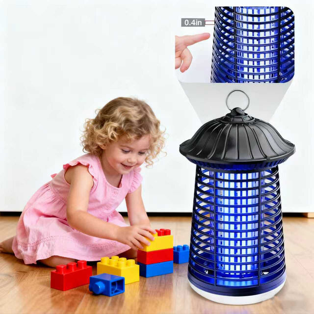 Lâmpada elétrica mata-mosquitos, UV à prova d'água IPX4, lâmpada elétrica física mata-mosquitos de plugue direto de 15W