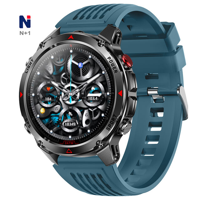 ساعة NTC11 الذكية الرياضية مع نظام تحديد المواقع GPS، شاشة عالية الدقة، بوصلة، ضغط جوي، ارتفاع، مقاومة للماء 3ATM