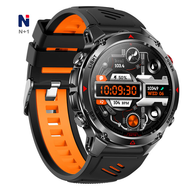 ساعة NTC11 الذكية الرياضية مع نظام تحديد المواقع GPS، شاشة عالية الدقة، بوصلة، ضغط جوي، ارتفاع، مقاومة للماء 3ATM