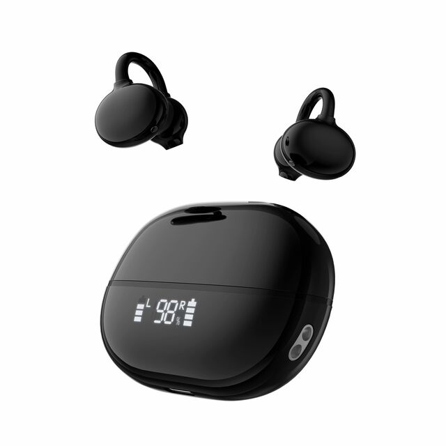 LDNIO T09 سماعات توصيل عظم الأذن اللاسلكية مع شاشة رقمية، سماعات أذن رياضية HIFI للهواتف