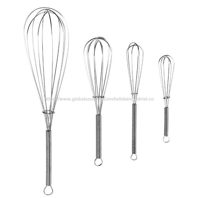 Batedor de arame manual de aço inoxidável com cabo antiderrapante, multiuso e ecológico para cozinha