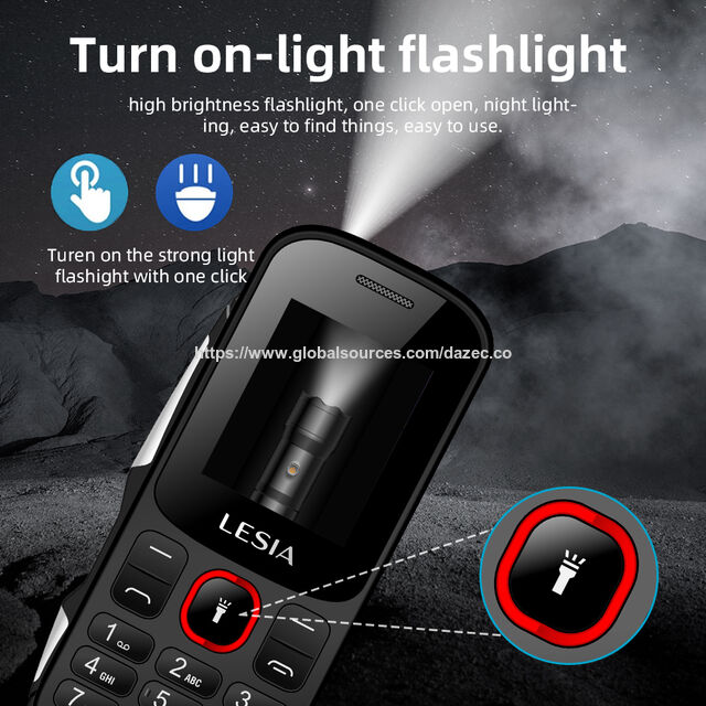 Telefone Básico Dual SIM em Barra Colorido em Estoque com Bateria Grande e Alto-falante Lesia, Ideal para Idosos/Crianças