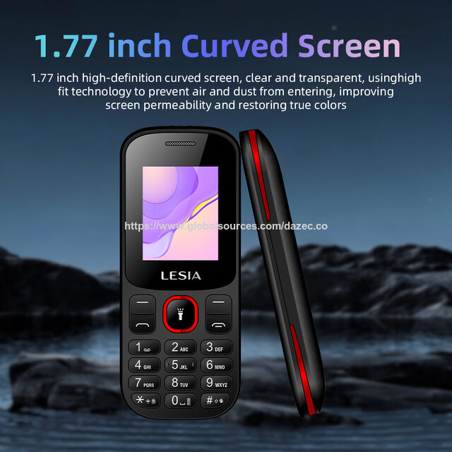 Telefone Básico Dual SIM em Barra Colorido em Estoque com Bateria Grande e Alto-falante Lesia, Ideal para Idosos/Crianças