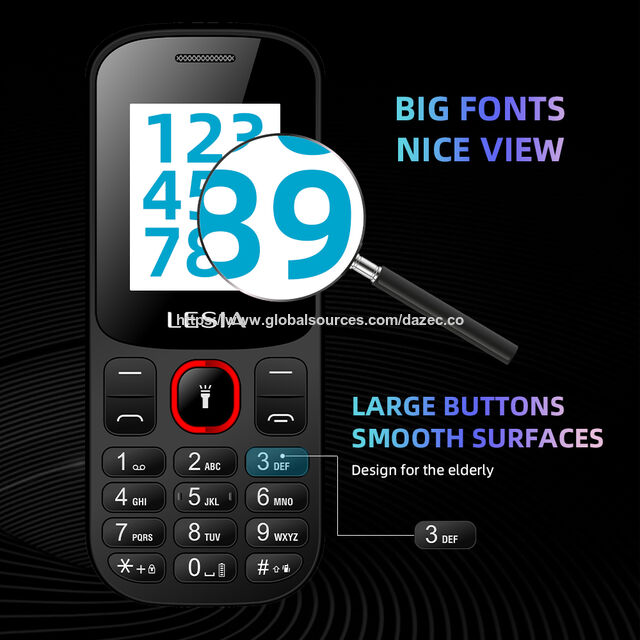 Telefone Básico Dual SIM em Barra Colorido em Estoque com Bateria Grande e Alto-falante Lesia, Ideal para Idosos/Crianças
