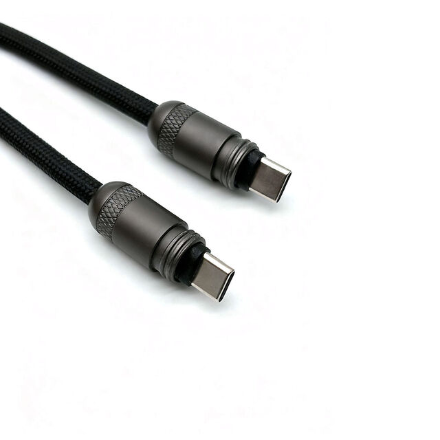Neues, verbessertes, geflochtenes Umhängeband, USB Typ C auf C, Datenübertragung, neue Handschlaufe, 60W Schnellladekabel