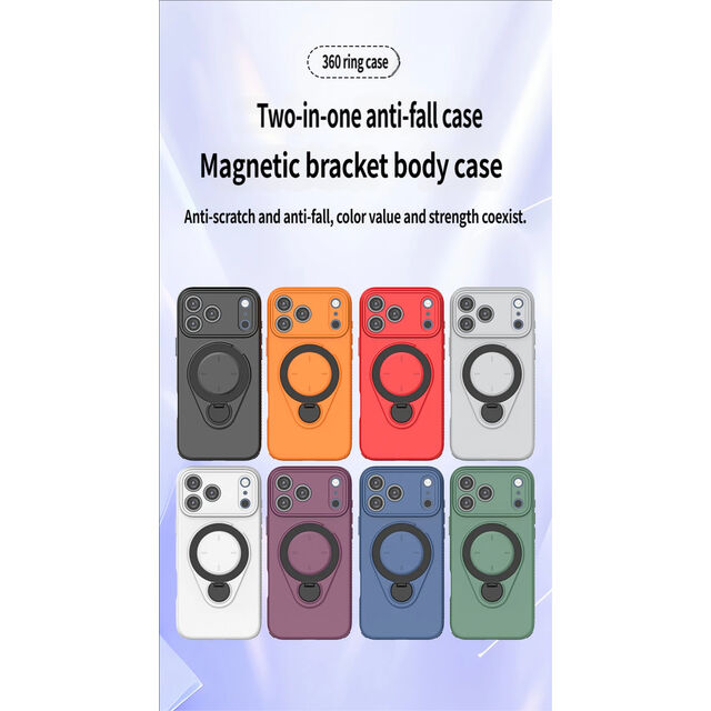 Preço de fábrica 360° Rotação Anel Magnético Capa de Telefone para iPhone 17 17 Pro 16 15 14 Pro Max À Prova de Choque TPU PC Capa