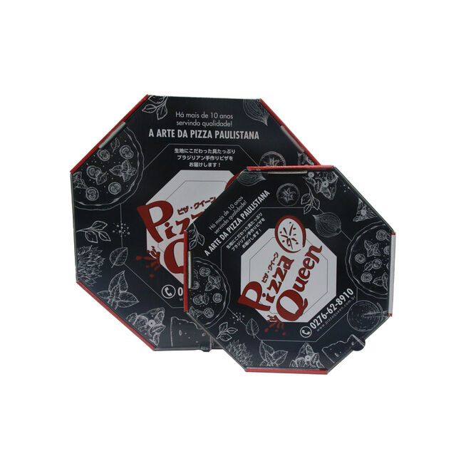 Boîtes à pizza octogonales avec logo et impression personnalisée, écologiques, à emballage personnalisé et à livraison rapide