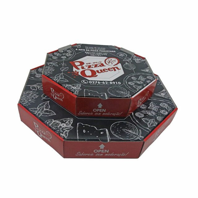 Boîtes à pizza octogonales avec logo et impression personnalisée, écologiques, à emballage personnalisé et à livraison rapide