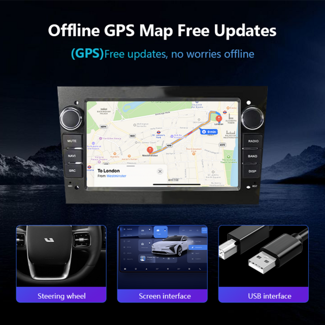 Autoradio Multimédia Android 12 7 Pouces pour Opel/Astra/Vectra/Antara Carplay 4G Wifi GPS RDS DVD Autoradio Stéréo DSP