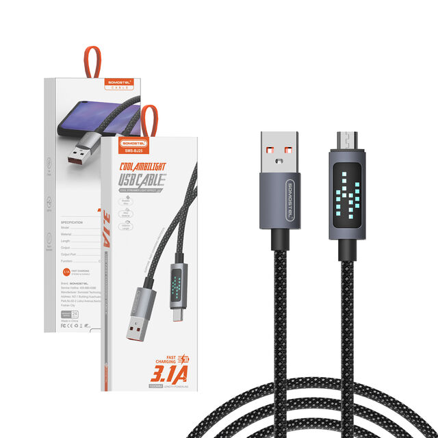 Somostel BJ25 3.1A Câble USB de Charge avec Lumière LED Racing