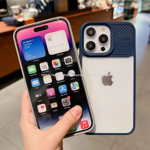 Funda para Teléfono de PC+TPU Transparente de Doble Color con Empalme, Funda 2 en 1 para iPhone 16 15 14 13 12 PRO Max