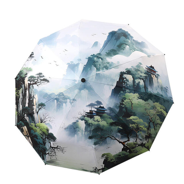 Parapluie promotionnel de voyage pour filles en gros, coupe-vent, pliable en 3 sections pour femmes, parapluie pliant automatique personnalisé pour la pluie avec logo