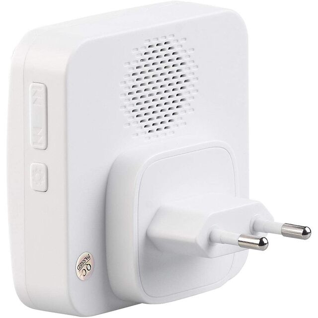 Timbre Inalámbrico, Alcance de hasta 305 metros con 2 Receptores Enchufables, 1 Botón Pulsador Impermeable, 64 Melodías, Sonido Fuerte de 110dB