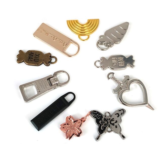 Puxador de Zíper de Metal Personalizado, Design de Logotipo Personalizado para Roupas e Bolsas, Cursor de Zíper Premium com Aba Personalizada