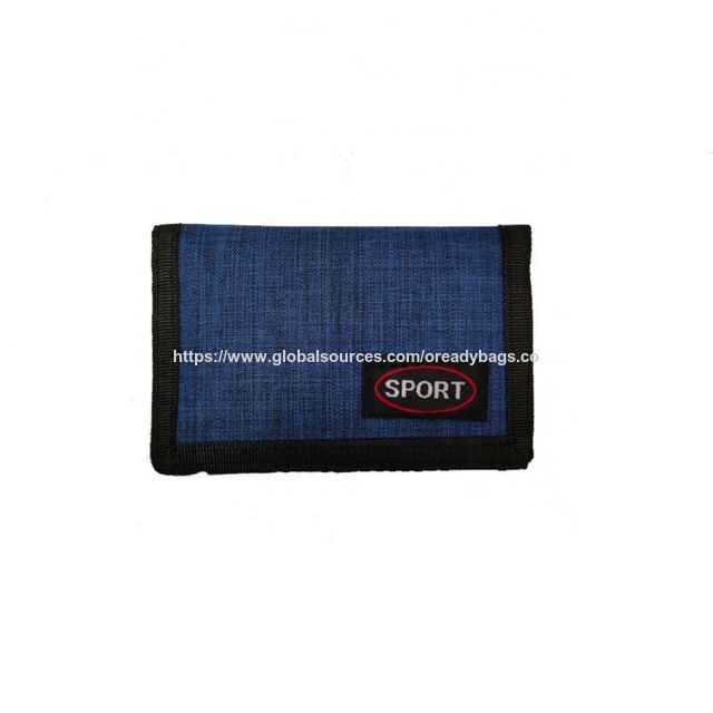 Geldbörse aus Polyester, Jeans Geldbörse, Dreifach gefaltete Geldbörse, Faltbare Geldbörse, Geldbörsen mit Reißverschluss, Münzfach