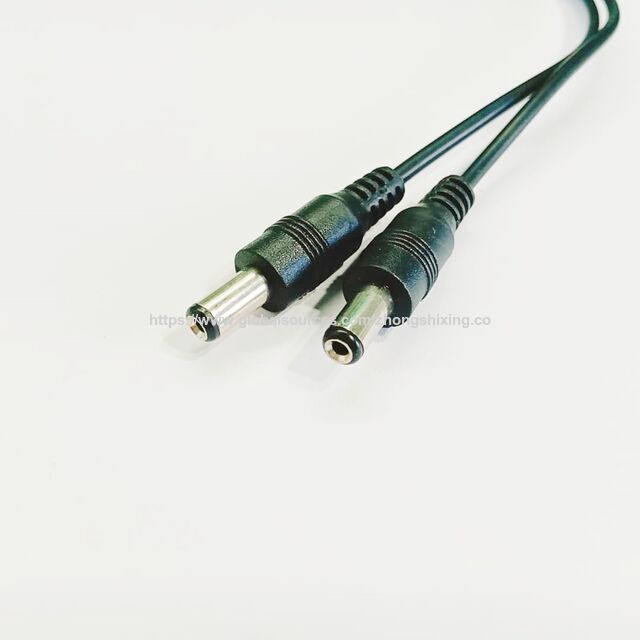 Venta directa de fábrica: cable de extensión de alimentación DC, 1 conector hembra a 2 conectores macho 5.5*2.1, cable divisor de corriente DC
