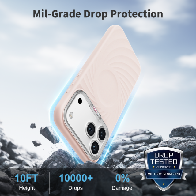 Memumi جراب سيليكون سائل مغناطيسي لهاتف iPhone 17 Pro Max متوافق مع MagSafe| ملمس ناعم| مضاد للخدش| غطاء مقاوم للصدمات - وردي