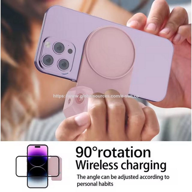 Magnetische kabellose Ladestation 5W/7,5W mit kabelloser Ladefunktion, TYPE-C Stromversorgung für Apple 12-14 Serie (Lila/Schwarz...)