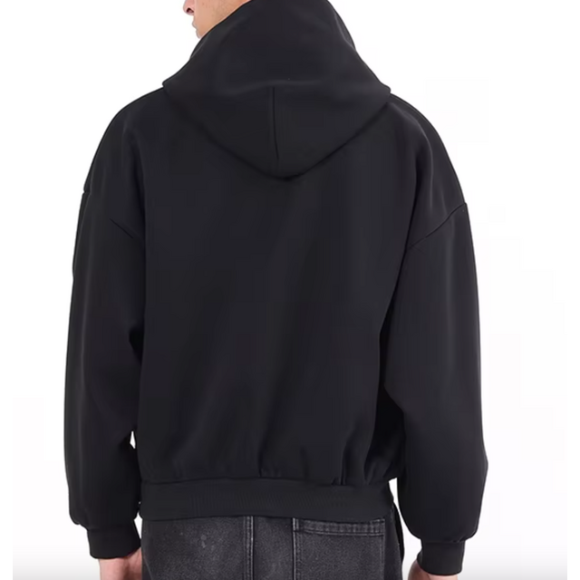 Fábrica JC Sudadera con Capucha Lisa de Felpa Gruesa y Talla Grande Personalizada para Hombre Estilo Urbano con Hombros Caídos Sudaderas con Capucha Estampadas en Negro de Fábrica